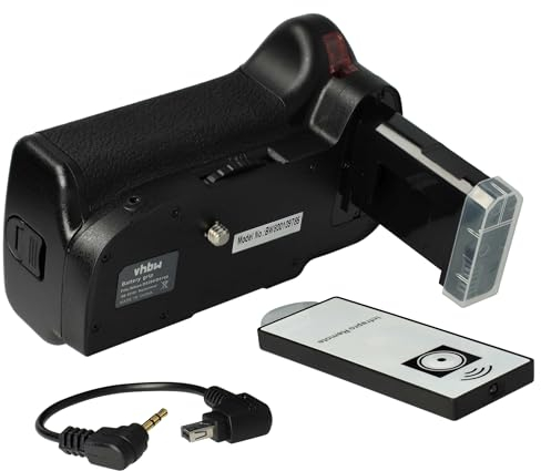 vhbw Batteriegriff inkl. 2X EN-EL14 Batterieadapter, Auslöser, zentralem Wählrad kompatibel mit Nikon D5100, D5200, D5300.
