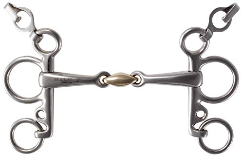 Stübben Gebiss 2240 Pelham doppelt gebrochen - 14,5 cm - 14 mm - Sweet Copper Mittelstück