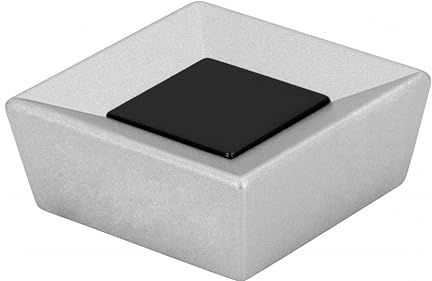 SIRO Möbelknopf + Einlage Oschersleben, Design, Druckguss - Kunststoff alufarbig pulverbeschichtet schwarz, 39 mm x 16 mm x 39 mm, 2100-39PB21A3