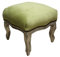 Casa Padrino Barock Fußhocker Jägergrün/Silber - Antik Stil Möbel - Hocker