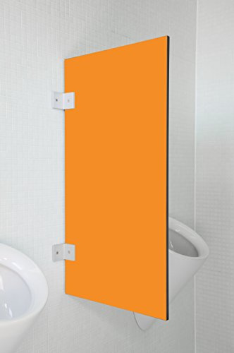 Kemmlit Urinal Trennwand Messina Orange aus HPL in bunten Farben, Schamwand WC Herren, TÜV zertifiziert
