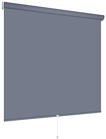 deko-raumshop Springrollo Mittelzugrollo Schnapprollo Tür Fenster Rollo Vorhang Breite 60 bis 200 cm Höhe 180 cm Stoff Blickdicht lichtdurchlässig Sonnenschutz (Größe 200 x 180 cm, Farbe Dunkelgrau)