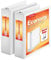 Cardinal Economy 3 Ring Binder, 3 Inch, Presentation View, White, Holds 625 Sheets, Nonstick, PVC Free, 2 Pack of Binders (79530)