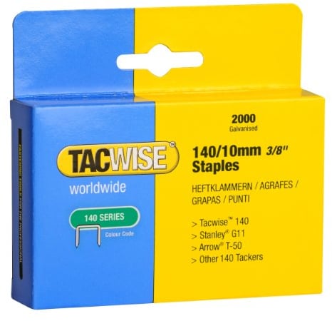 Tacwise 0347 Type 140/10mm Heavy Duty Galvanised Staples, Pack of 2000