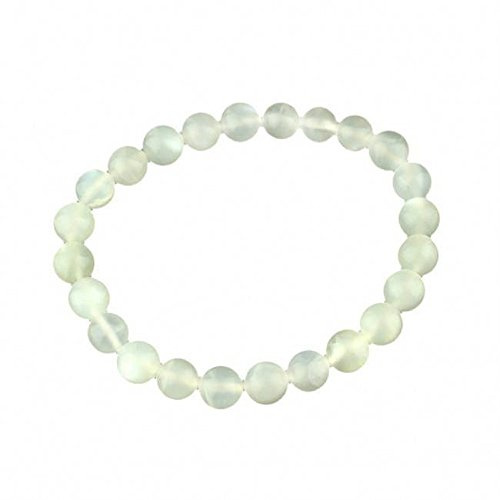 lachineuse - Armband aus natürlichem Mondstein - Weiblichkeit und Glück - Schmuck mit Glücksbringer - ca. 26 Perlen - Geschenkidee zum Geburtstag, zu Weihnachten