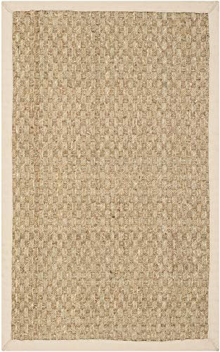 Safavieh Tapis en Fibres Naturelles Salon, Salle à Manger, Chambre à Coucher - Natural Fiber Collection, Tapis à Poil Court, Naturel et Beige, 61 x 91 cm