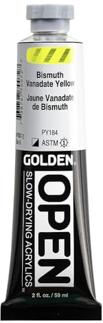 GOLDEN OPEN Slow-Drying Acrylics, Bismuth Vanadate Yellow, 2 fl. oz. Tube