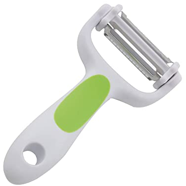 FACKELMANN Gemüseschäler, 3 in 1, Kunststoff, weiß/grün