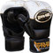 Farabi Sports 7-oz MMA-Handschuhe Hybrid Semi-Pro Open Hand Handschuhe Punching Training Even Compition (Large/X-Large, Black/White)
