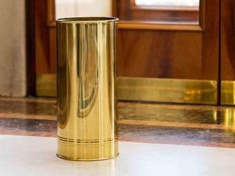 arterameferro Umbrella Stand Polished Brass Round Entrance Home Shop