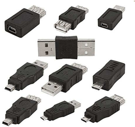 Hangqiao Lot 10pcs OTG 5pin Adaptateur Changeur Convertisseur Usb Mâle Vers Micro Usb Femelle