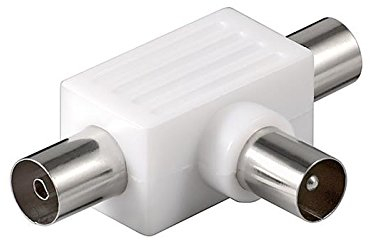 Koaxial-Verteiler 2x Kupplung auf Stecker, Kabel
