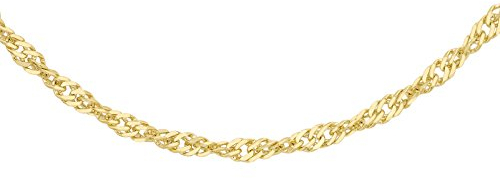 CARISSIMA Women's 9 ct Yellow Gold 1.4 mm Diamond Cut Twist Curb Chain Necklace of Length 41 cm/16 Inch