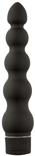 Doc Johnson Black Magic - 7 inch Ribbed Multi-Speed Vibrator - ABS Plastic with Smooth Velvet Touch Finish - Great for Internal and External Stimulation - Black