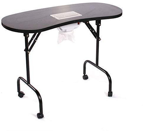 Urbanity Portable Mobile Manicure Nail Salon Table Station With Extractor Fan Dust Collector Black