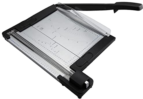 Rayher Papierschneidemaschine, 2 in 1 Gerät, mit Hebel- und Rollenschneider, 54,3 x 39 x 7,8 cm, Schnittlänge max. 320 mm, 69133000, Transparent / Schwarz