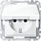 Schneider Electric Merten Schuko-Steckdose mit Klappdeckel, 2-polig+E, Berührungsschutz, Schraub-Liftklemmen, M-Smart, IP44, polarweiss glänzend, Artikelnummer MEG2414-0319