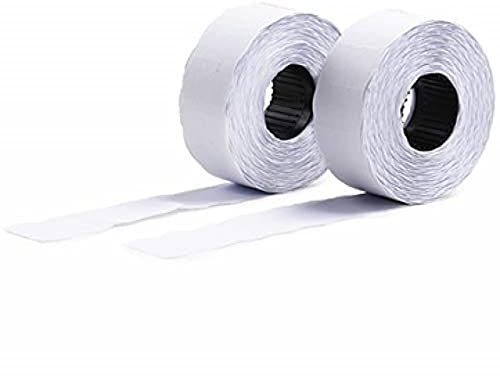 AVERY - Boite de 10 rouleaux de 1200 étiquettes autocollantes pour étiqueteuse 2 lignes (total de 12000 étiquettes). Format 26 x 16 mm. Adhésif permanent.