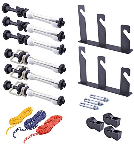 NEEWER Fotografie 3 Rollen Wandmontage Manuelle Hintergrund Unterstützung System mit 2 x Tri Fold Haken, 6 x Expand Bar, 3 x Kette, Tragfähigkeit pro Rolle: 22lb/10kg