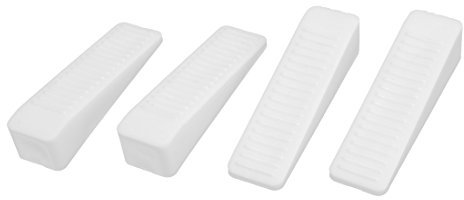 sourcingmap Home Office Rubber Door Stop Jam Block Wedges White 4pcs