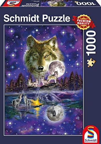 Schmidt Spiele 58233 Wolf im Mondlicht, 1000 Teile Puzzle