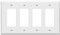 Enerlites 8834M-W - Placa de pared para dispositivo decorativo GFCI de 4 bandas, tamaño mediano, policarbonato irrompible, color blanco