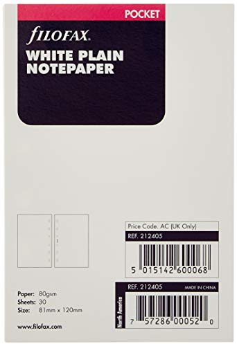 Filofax 212405 Pocket Notizpapier, blanko, weiß