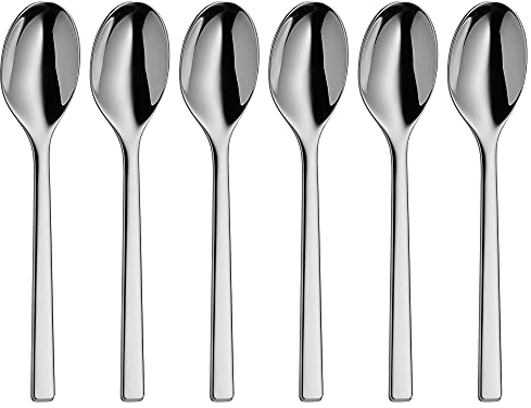 WMF Stratic Espressolöffel Set 6-teilig, 10,8 cm, Cromargan Protect Edelstahl kratzbeständig, poliert, spülmaschinenfest