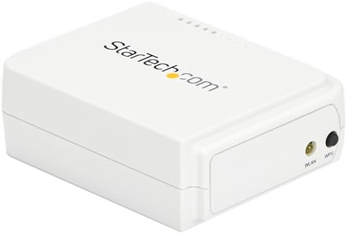 StarTech.com StarTech.com 1-Port Wireless N USB 2.0 Network Print Server - 10/100 Mbps Ethernet USB Printer Server Adapter - Windows 10 - 802.11 b/g/n , TAA (PM1115UW)