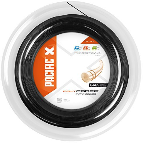 pacific Tennissaite Poly Force Black Series - 200m Rolle, schwarz, 1.29mm/16L, PC-2074.74.12