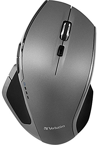 Verbatim Deluxe Wireless Desktop Mouse, 8-Button, Blue LED, Graphite