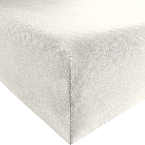 REDBEST Jersey-Stretch Spannbettlaken San Francisco 100% Baumwolle, weiß Größe 90x190 cm - 100x200 cm - weiche Qualität, bügelfrei, Rundumgummi, bis 20 cm Höhe