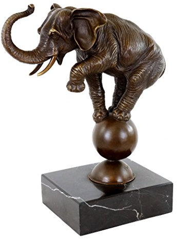 Bronze Tierskulptur - Elefant auf Kugel - signiert Rembrandt Bugatti - Bronzefigur - Elefant Skulptur