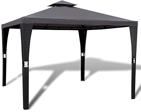 vidaXL Pavillon Poly Rattan 3x3m Gartenpavillon Gazebo Partyzelt Festzelt
