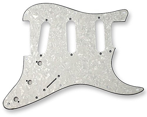 VANSON Premium Quality Scratchplate Pickguard DIRECT FIT for USA, MEX Fender, Stratocaster, Strat, SSS (3 Ply, White Pearl (WP/B/W))