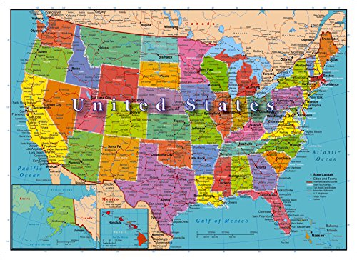 United States of America Map 1000 Piece Jigsaw Puzzle Highways Rivers State Capitals