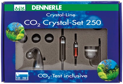 Dennerle CO2 Crystal-Set 250: Hochwertiges Glas CO2-System für Nano-Aquarien mit Garnele, ideal für japanischen Stil, kombinierbar mit allen CO2-Systemen