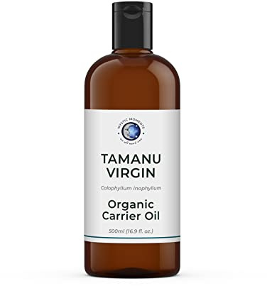 Mystic Moments | Tamanu nativ Bio-Trägeröl | 500ml | Tamanu nativ Bio-Öl für Hautpflege, Haarpflege, Massage und kosmetische Mischungen.