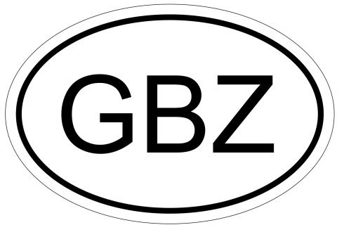 Gibraltar GBZ - Adesivo per auto, 10 x 6,6 cm