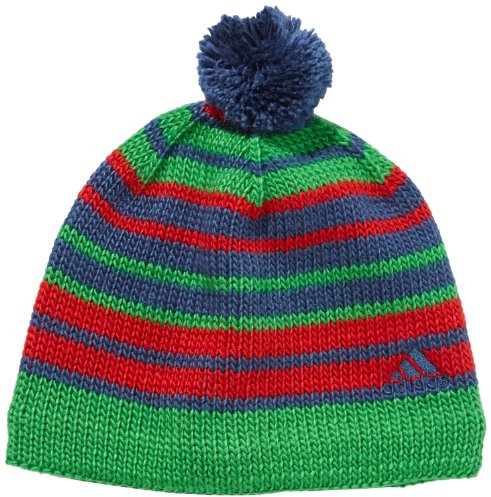 adidas Damen Mütze Beanie Striped, Sub Blue S13/Light Scarlet, XS, G91624