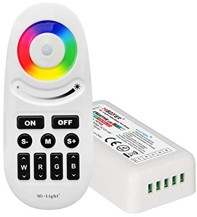 LIGHTEU®, 2,4 GHz LED Fernbedienung und RF Controller für die RGBW (RGB+Weiß) LED Streifen, Synchronsteuerung, Milight Miboxer fut028