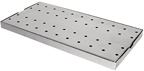 Olympia Stainless Steel Drip Tray with Insert Dishwasher Safe, 400x200mm | Catches condensation and overflow from glasses to keep bar areas clean; easily wipes down after busy service shifts.