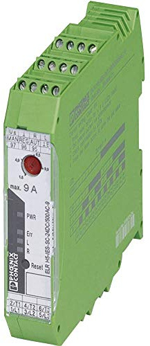 PHOENIX CONTACT ELR H5-IES-SC-230AC/500AC-9 Hybrid-Motorstarter für Reversieren von 3AC Motoren bis 500V AC und 9A Ausgangsstrom, 22.5mm Breite, 107mm Höhe