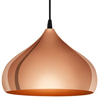 EGLO Pendelleuchte Hapton, Hängelampe Industrial, Vintage Hängeleuchte aus Metall in Kupfer, Esstischlampe, Wohnzimmerlampe hängend mit E27 Fassung, Ø 29 cm