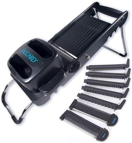 Jaccard 200421 ABS Safe Hands Mandolin with Seven Interchangeable Blade Cartridges, Plastic, Black