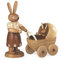Müller Osterhase Hasenmutter mit Kinderwagen, 11 cm hoch, Natur, original Erzgebirge Seiffen