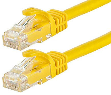 Monoprice Cat6 6in Yellow Patch Cable UTP 24AWG 550MHz Pure Bare Copper Snagless RJ45 Flexboot Series Ethernet Cable- Pack of 1