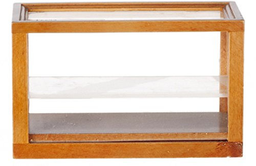 Dolls House Mini Walnut Wooden Shop Fitting Display Case Counter