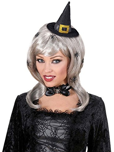 NET TOYS Hexen Mini Hut Kleiner Hexenhut Zauberin Fascinator Spitzhut Hexe Schwarzer Minihut Halloween Kostüm Zubehör
