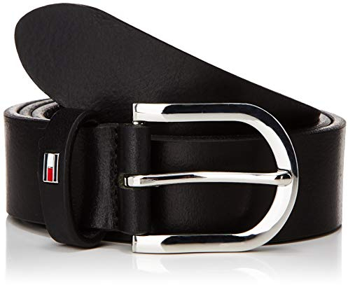 Tommy Hilfiger Damen Gürtel New Danny Belt Ledergürtel, Schwarz (Masters Black), 75 cm
